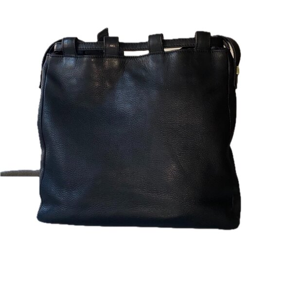 Vintage Paloma Picasso Black Leather Crossbody Drawstring Bucket Bag Italy EUC - Picture 2 of 16